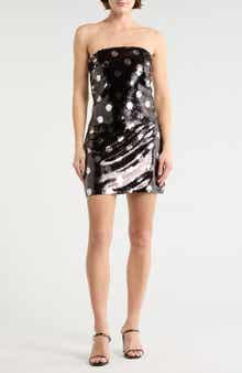 LE LIS Sequin Polka Dot Minidress