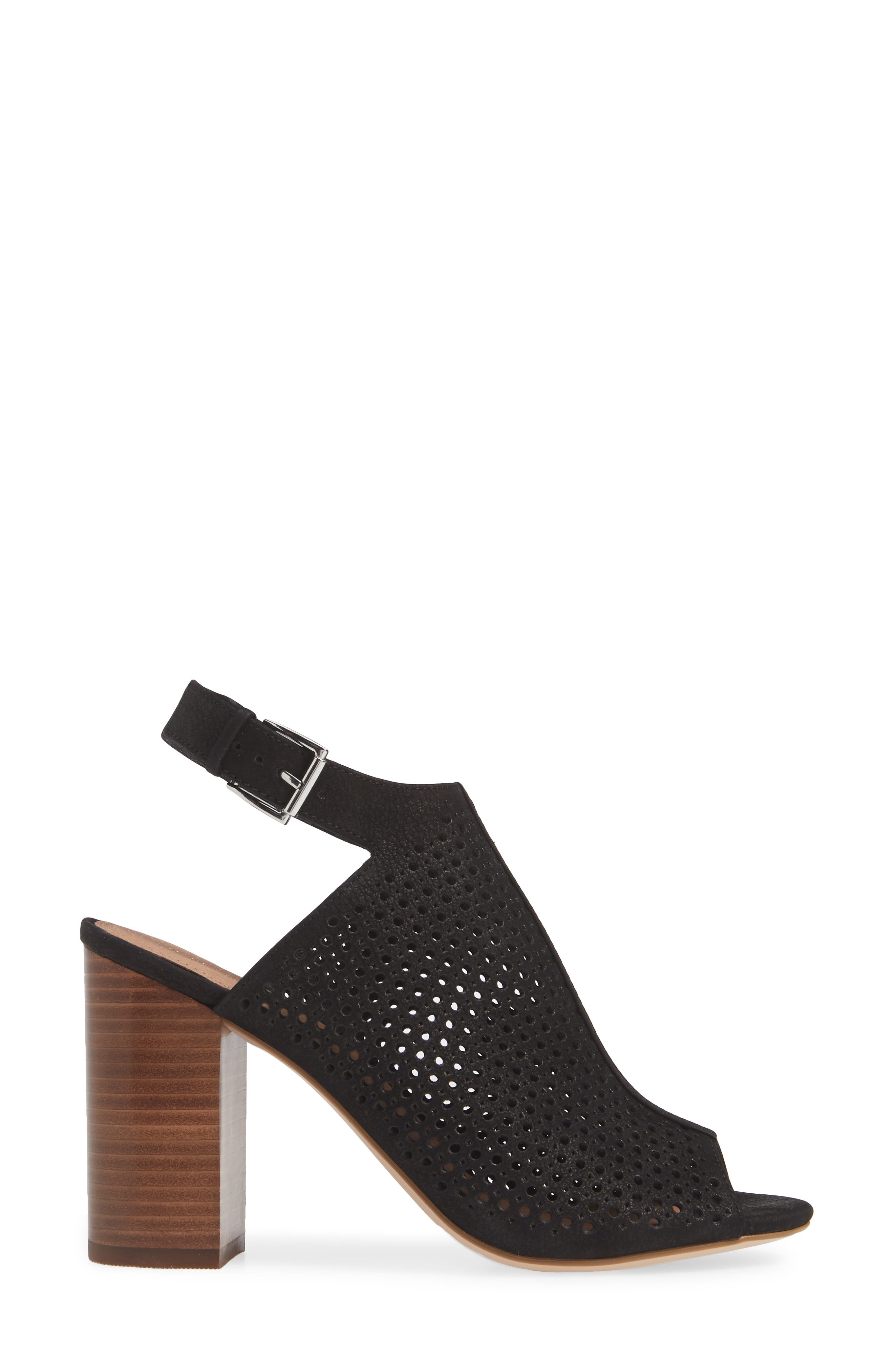 Demi Perforated Shield Sandal, Alternate, color, BLACK OILED NUBUCK