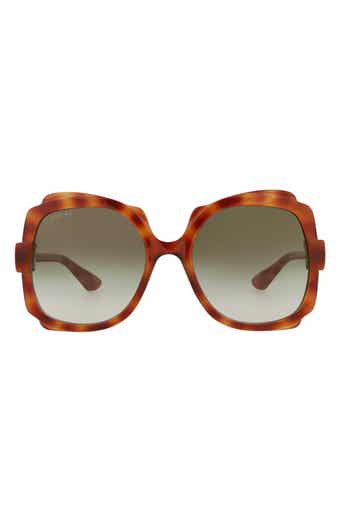 Gucci 57mm Butterfly Sunglasses