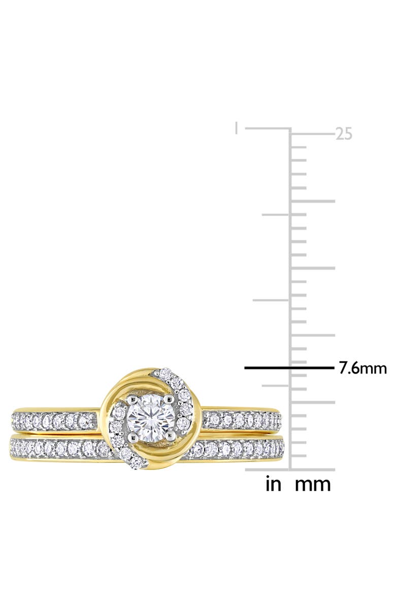 Julianna B. Diamond Swirl Halo Bridal Ring Set 14k, Alternate, color, 14K Yellow Gold