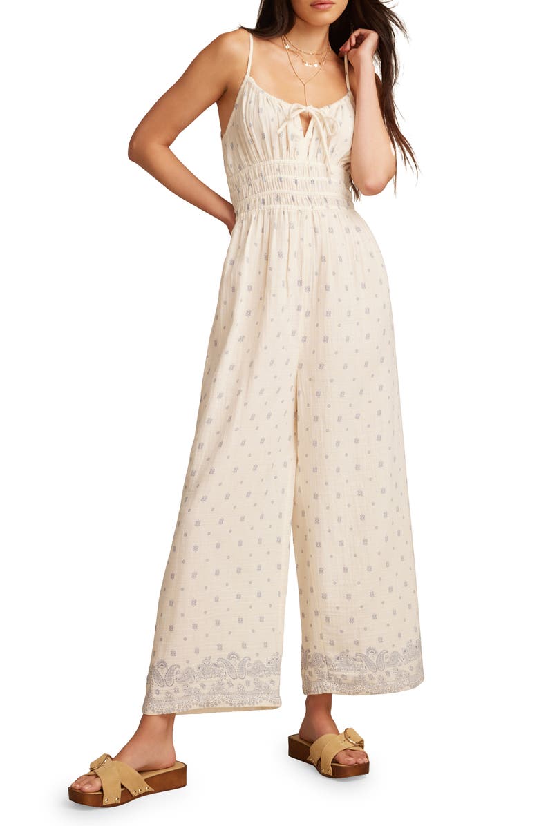 Lucky Brand Bandana Print Gauzy Wide Leg Jumpsuit, Main, color, 