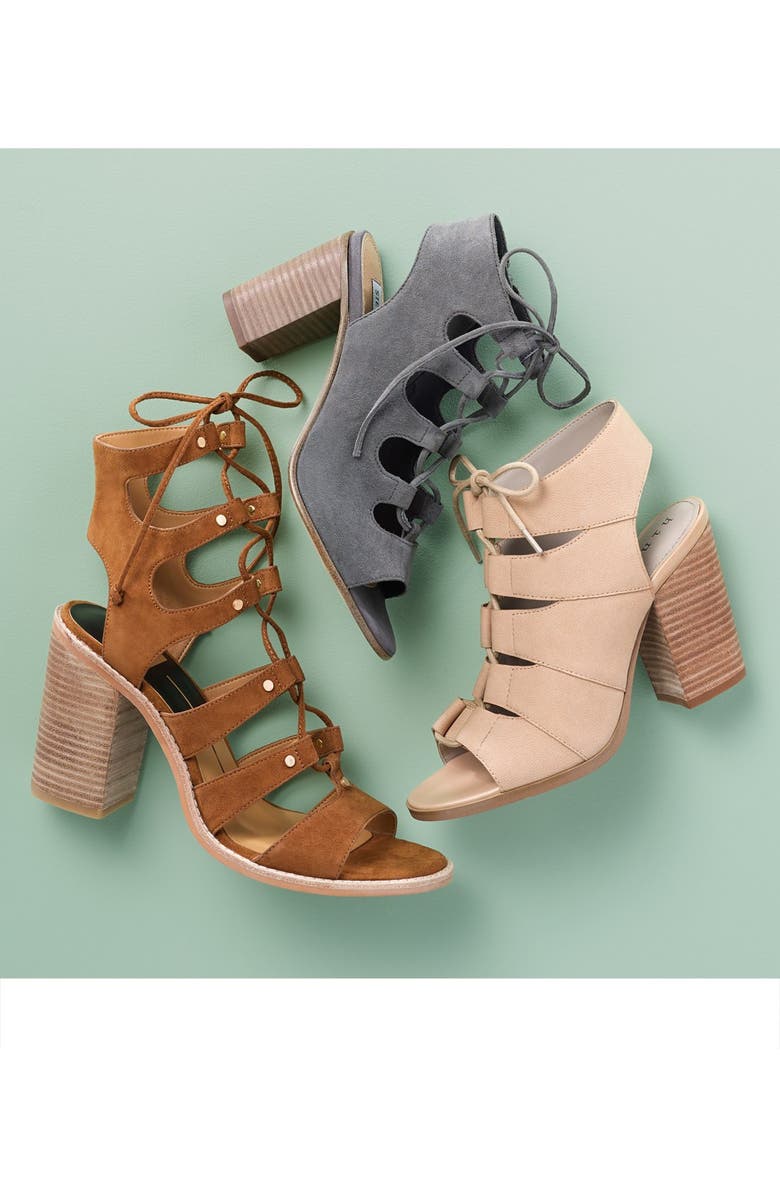 Hinge 'Drea' Peep Toe Leather Sandal, Main, color,