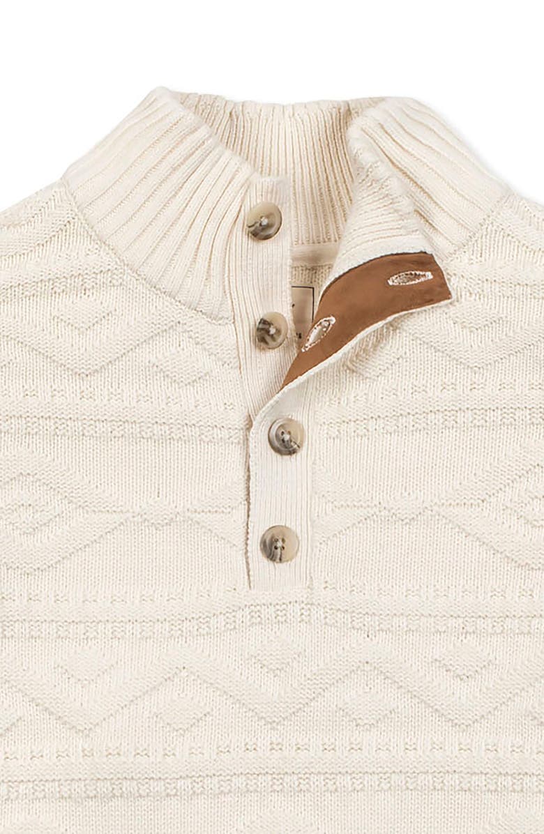 Hope & Henry Organic Mock Neck Cable Sweater, Alternate, color, Ivory Geo Texture