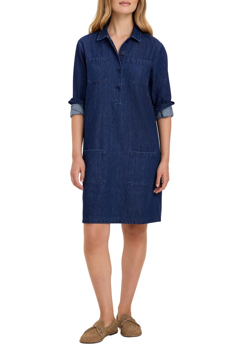 Mae Denim Dress, Main, color, DARK WASH