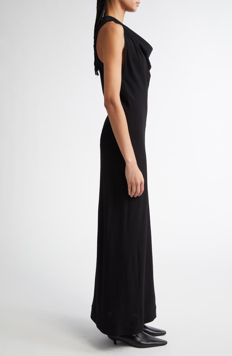 TOTEME Cowl Neck Stretch Crepe Dress, Alternate, color, Black