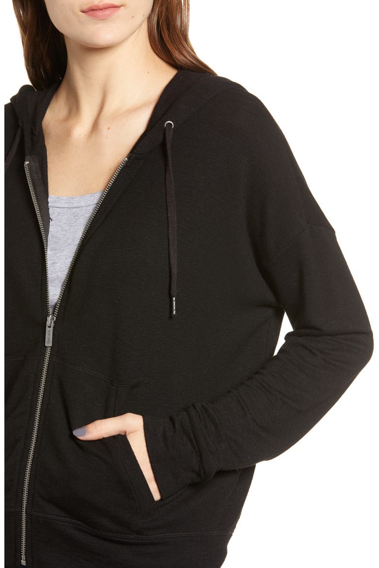 Supersoft Zip-Up Hoodie, Alternate, color, BLACK