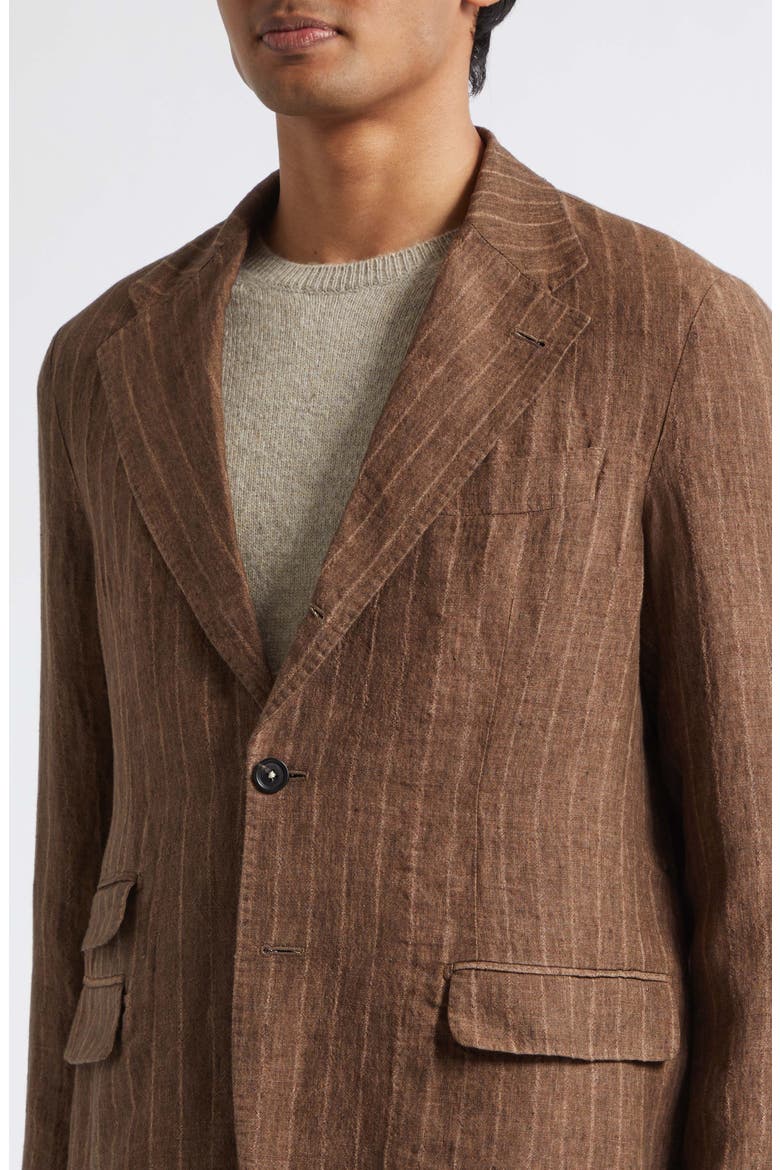 Sloop Pinstripe Linen Suit, Alternate, color, BROWN
