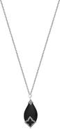 Lois Hill Sterling Silver Black Onyx & Brown Diamond Teardrop Pendant Necklace - 0.25ct.