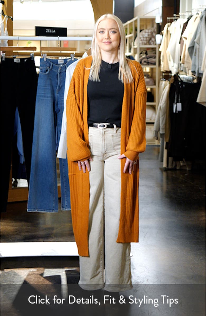 Makenna Open Front Rib Longline Cardigan, sales video thumbnail