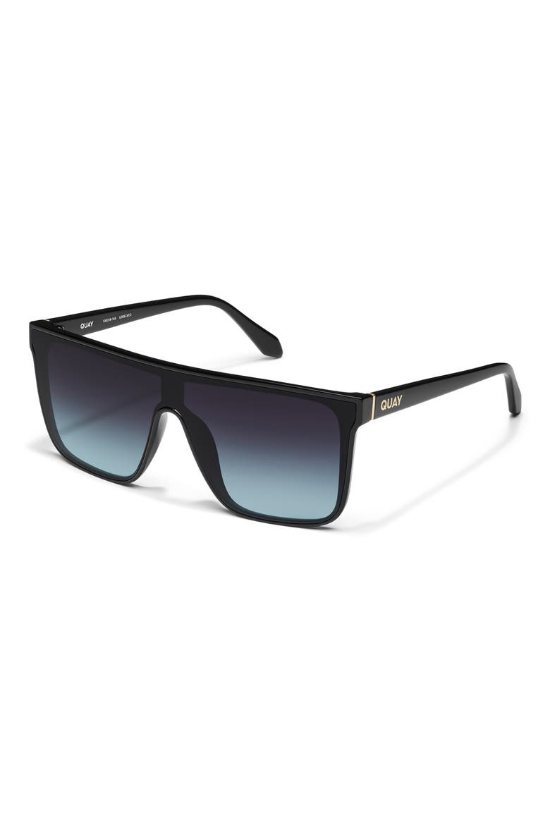 Nightfall Medium 138mm Shield Sunglasses, Alternate, color, BLACK/ BLACK AQUA