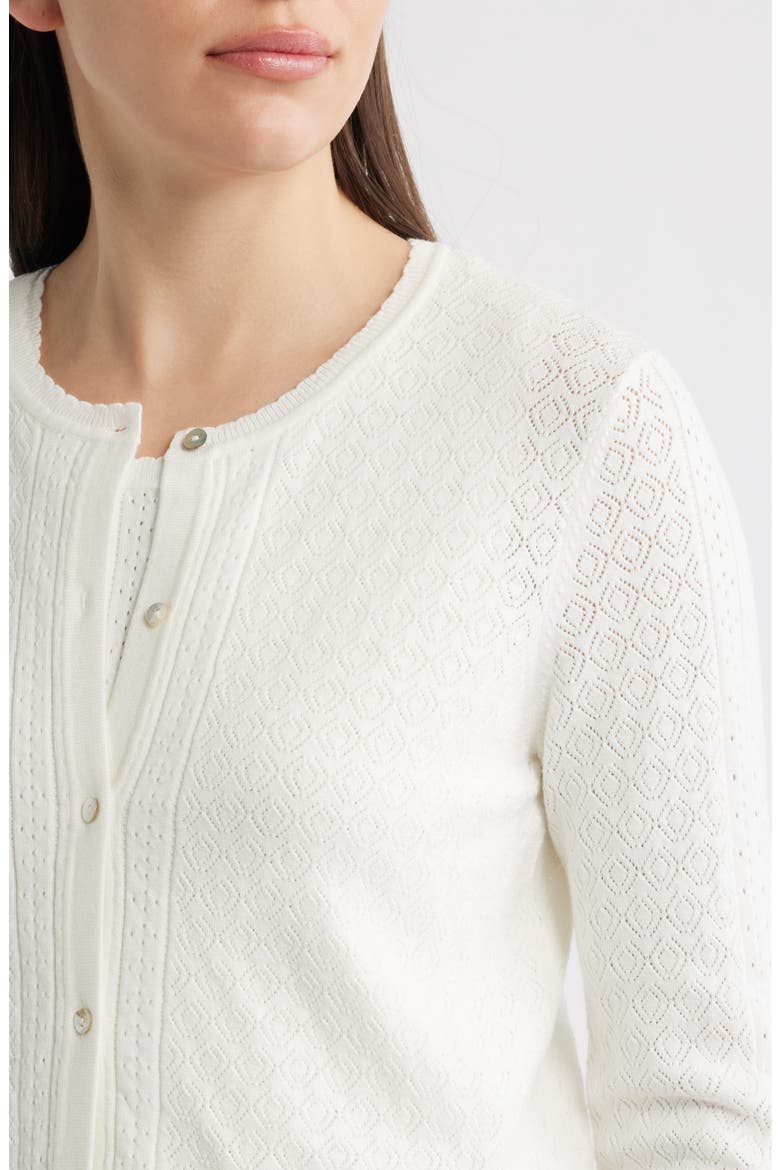 The Steele Mixed Pointelle Cardigan, Alternate, color, IVORY