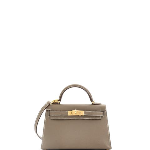 Kelly Mini II Bag Grey Epsom with Gold Hardware 20