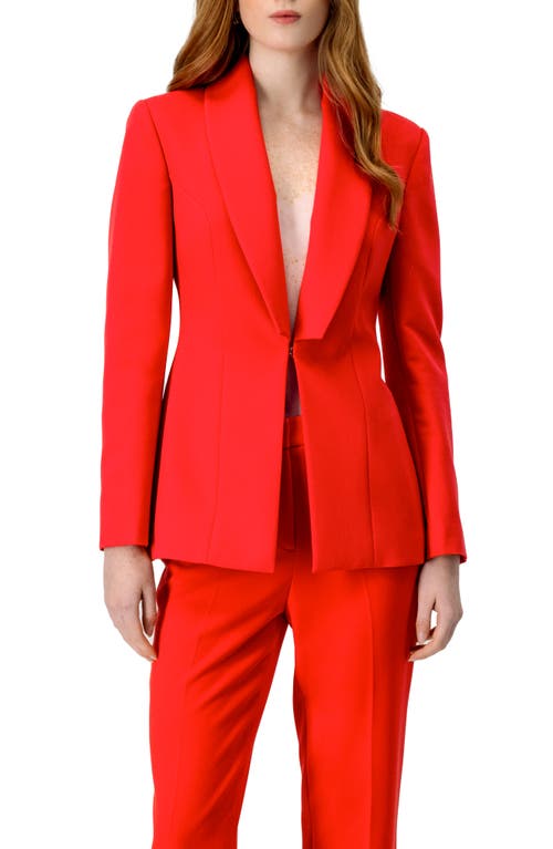 Ivonne Blazer With Shawl Lapel In Red