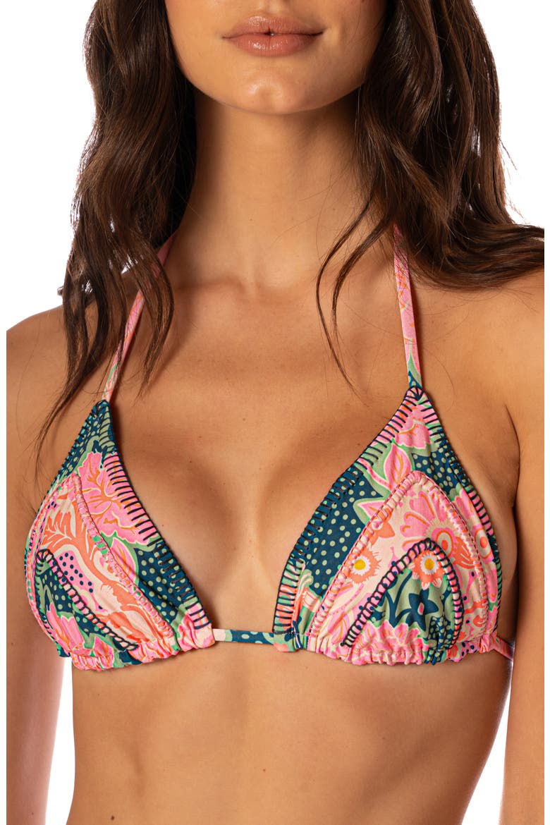 Blush Floral Alana Reversible Bikini Top, Alternate, color, PINK
