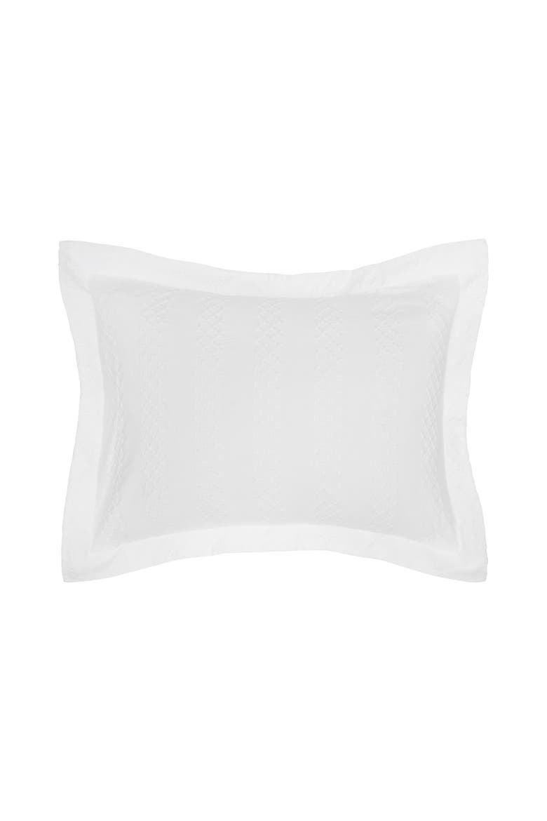 20" x 26" Keller White Cotton Standard Sham - Machine Washable, Main, color, White