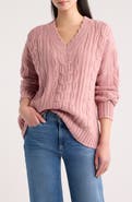 LoveShackFancy Croisette Cable Stitch Wool & Cashmere Sweater