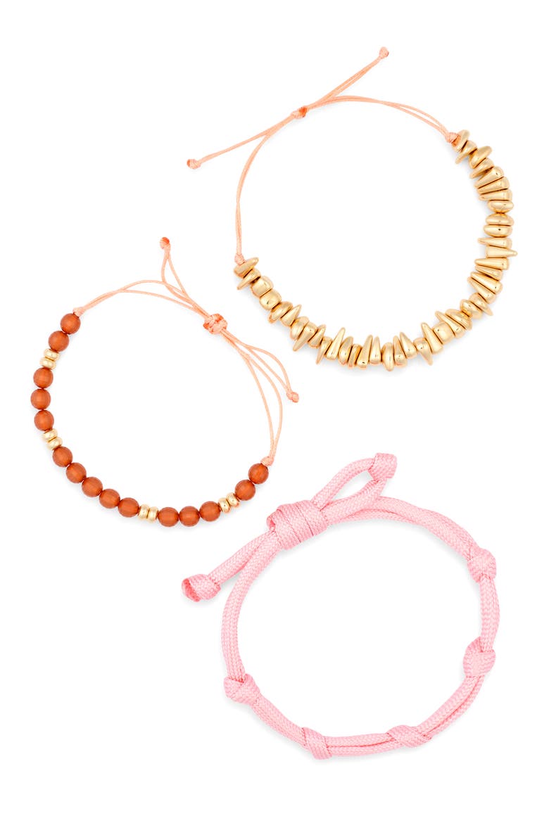3-Pack Assorted Slider Bracelets, Main, color, RED MULTI- GOLD