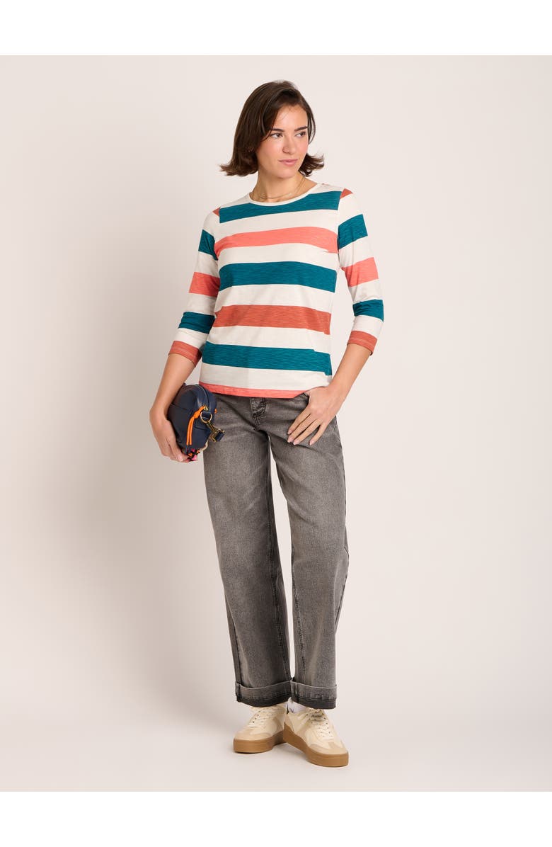 Brakeburn Lulworth Striped 3/4 Sleeve T-Shirt, Alternate, color, Multi