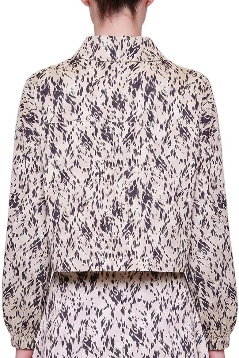 The Party Edit Satin Cropped Bomber Jacket, Alternate, color, Beige