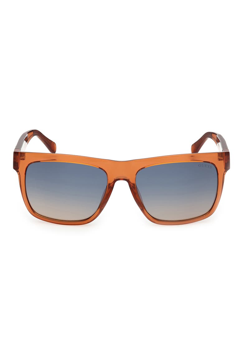 Square Sunglasses, Main, color, SHINY ORANGE / BLUE MIRROR