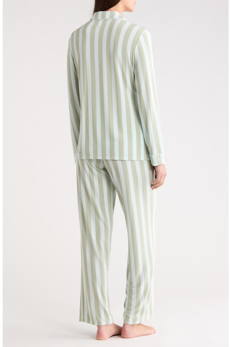Moonlight Eco Knit Pajamas, Alternate, color, GREEN DESERT PORTO STRIPE