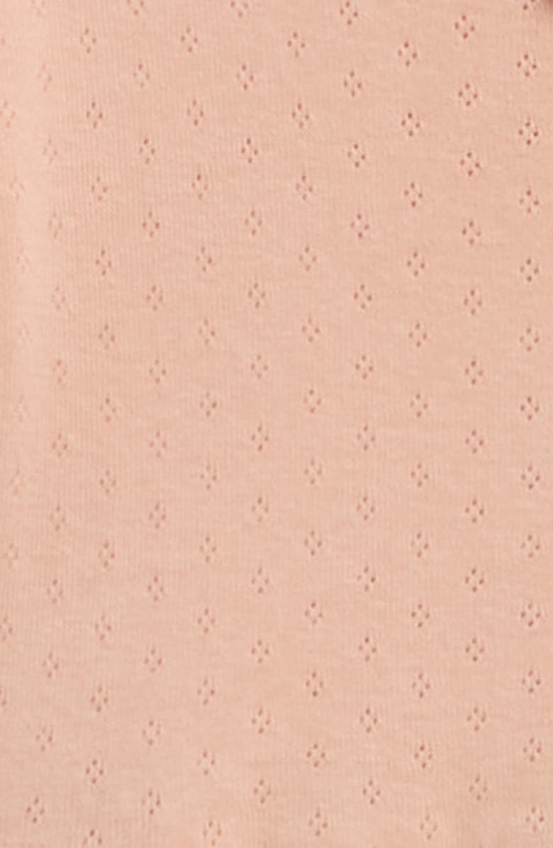 QUINCY MAE Peplum Organic Cotton Pointelle Bodysuit, Alternate, color, Melon