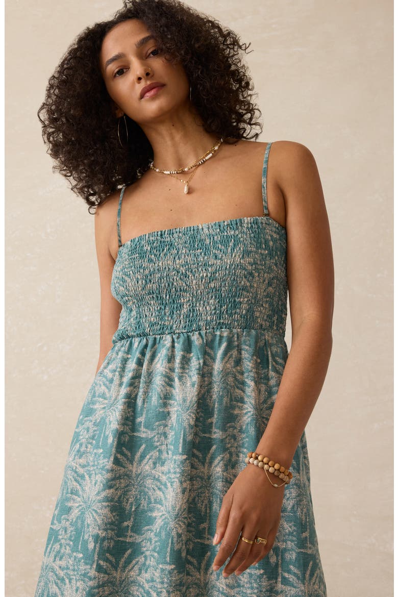 Sunrise Smocked Linen Sundress, Alternate, color, MAUI TROPICS