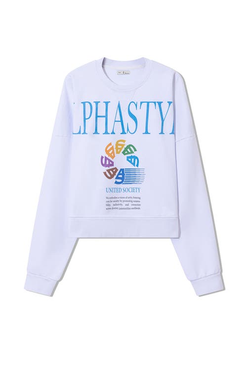 AlphaStyle UNITED CREW in White  product