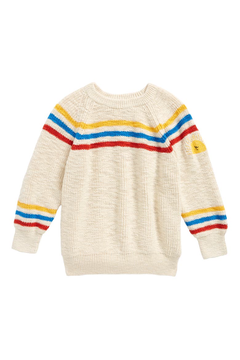 Stripe Sweater, Main, color, BUTTERCREAM
