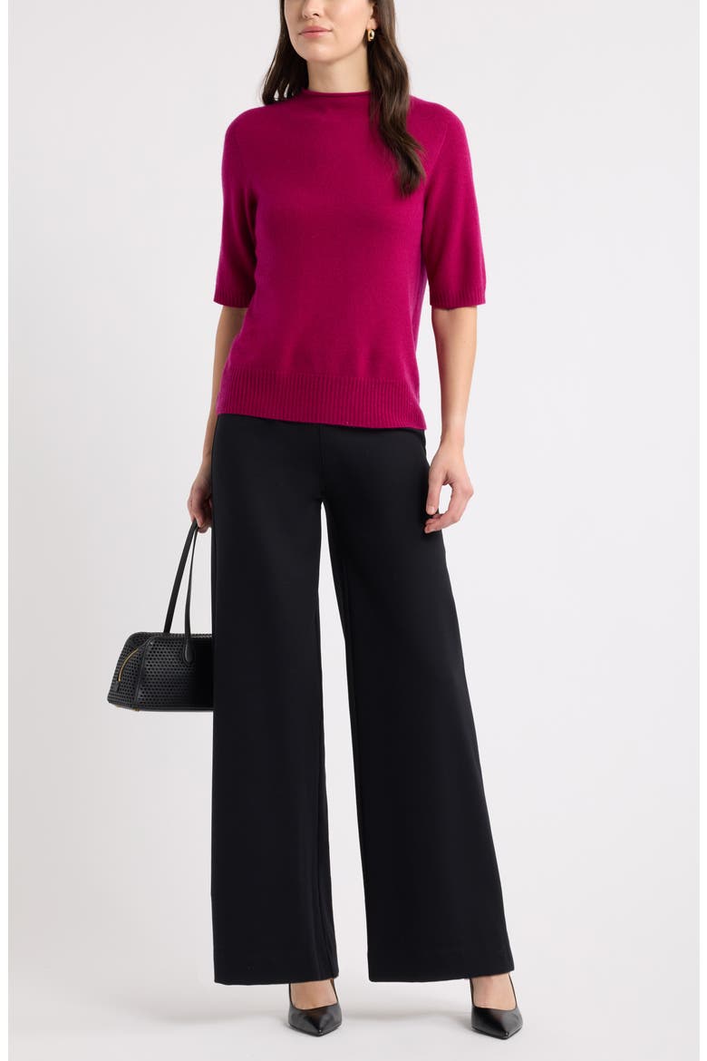 Wool & Cashmere Blend Roll Neck Sweater, Alternate, color, PINK PLUMIER