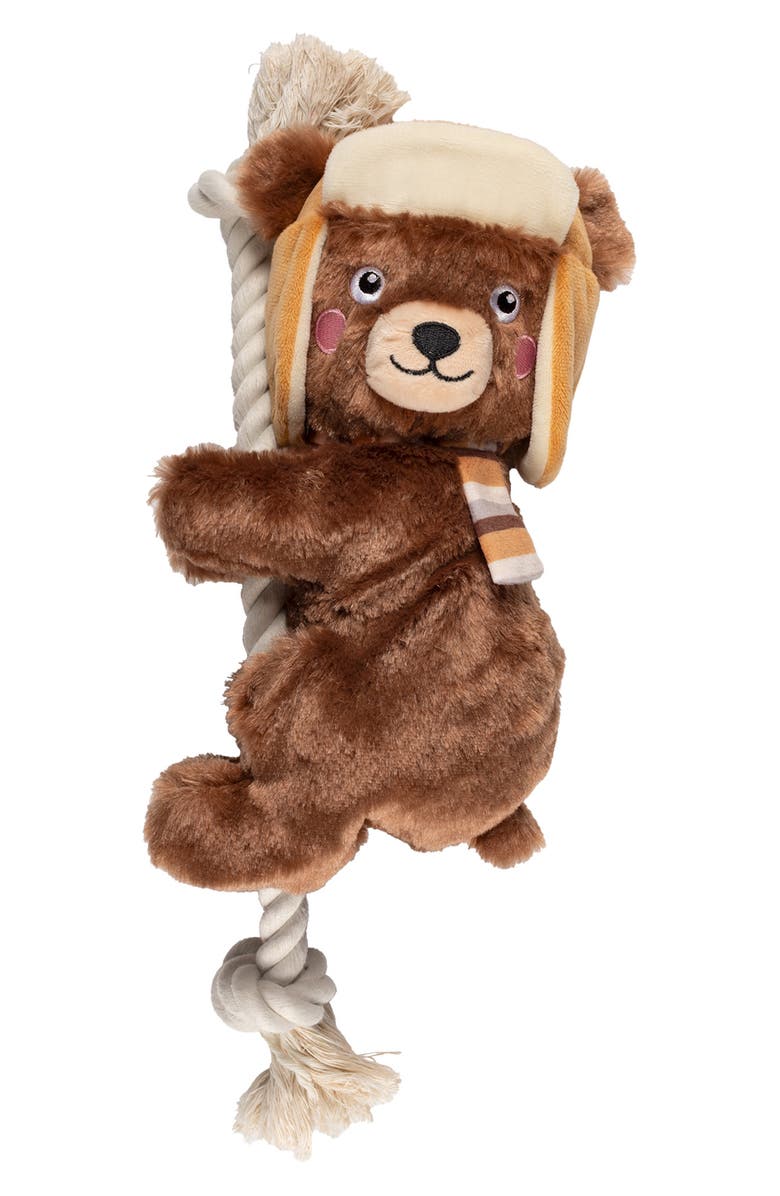Fringe Studio Frosty Air Cozy Bear Plush Dog Toy, Main, color, Brown
