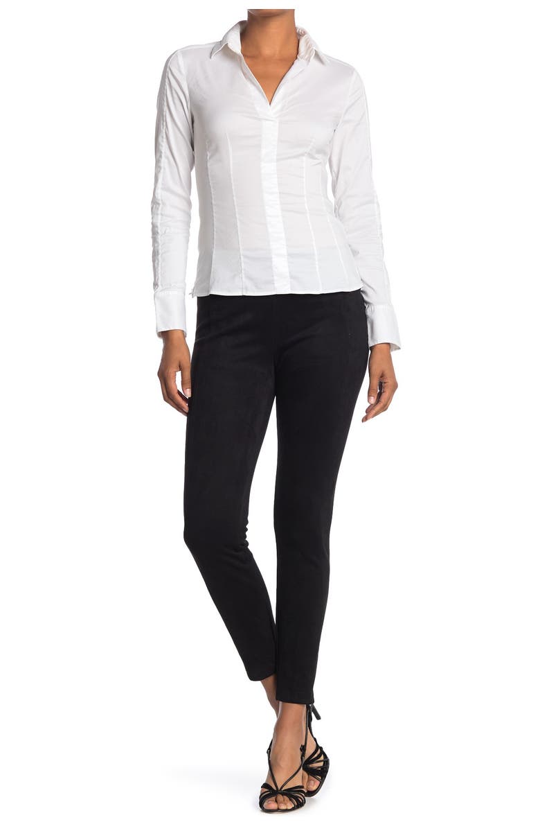 T Tahari Seamed Faux Suede Leggings, Main, color, 