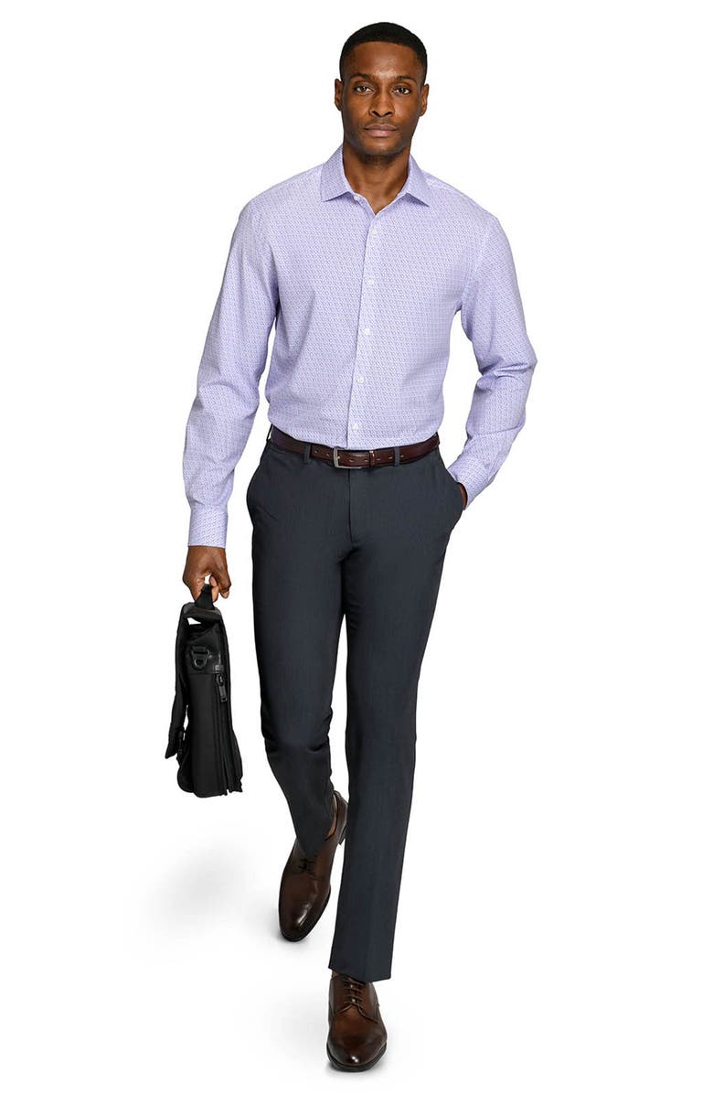 W.R.K Faint Floral Performance Dress Shirt, Alternate, color, White/ Purple