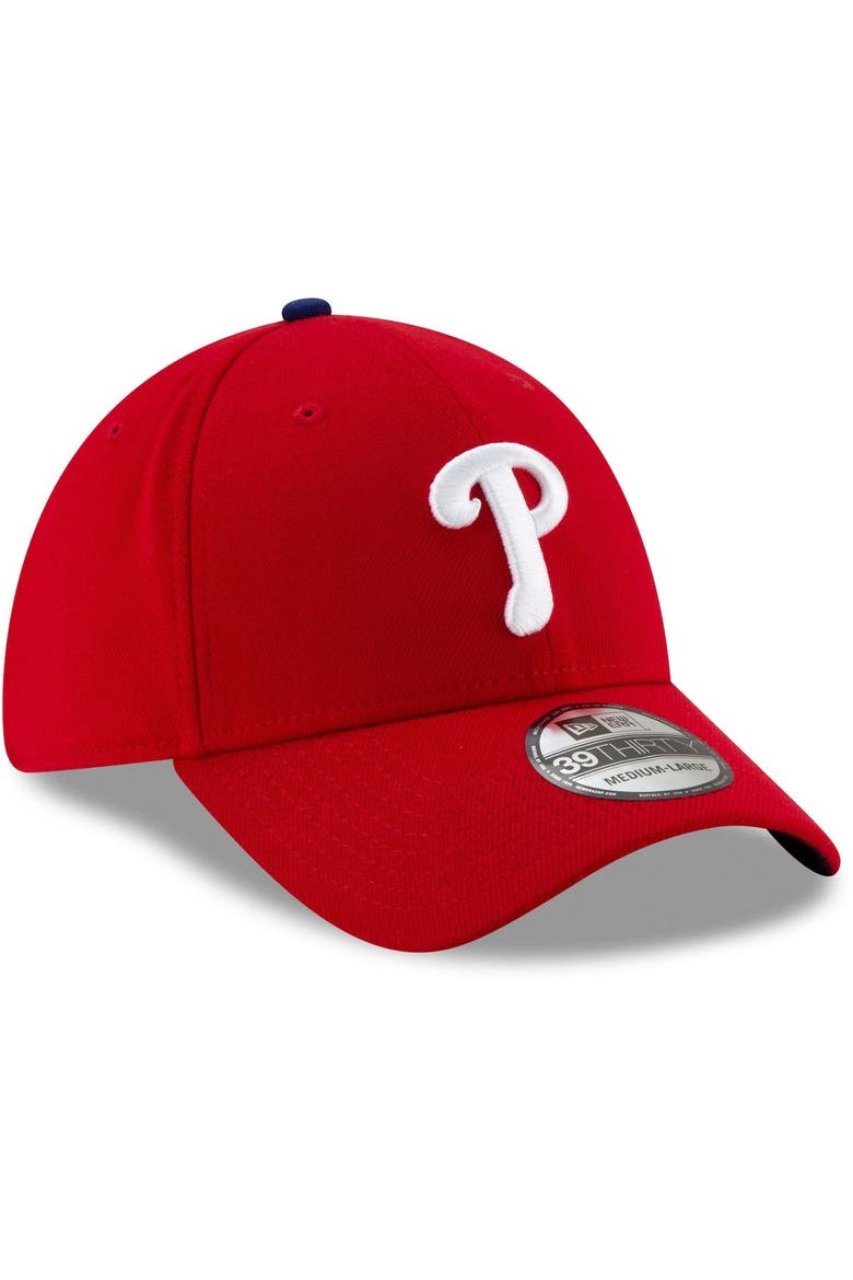 Men's New Era Red Philadelphia Phillies Game Team Classic 39THIRTY Flex Hat, Alternate, color, RED