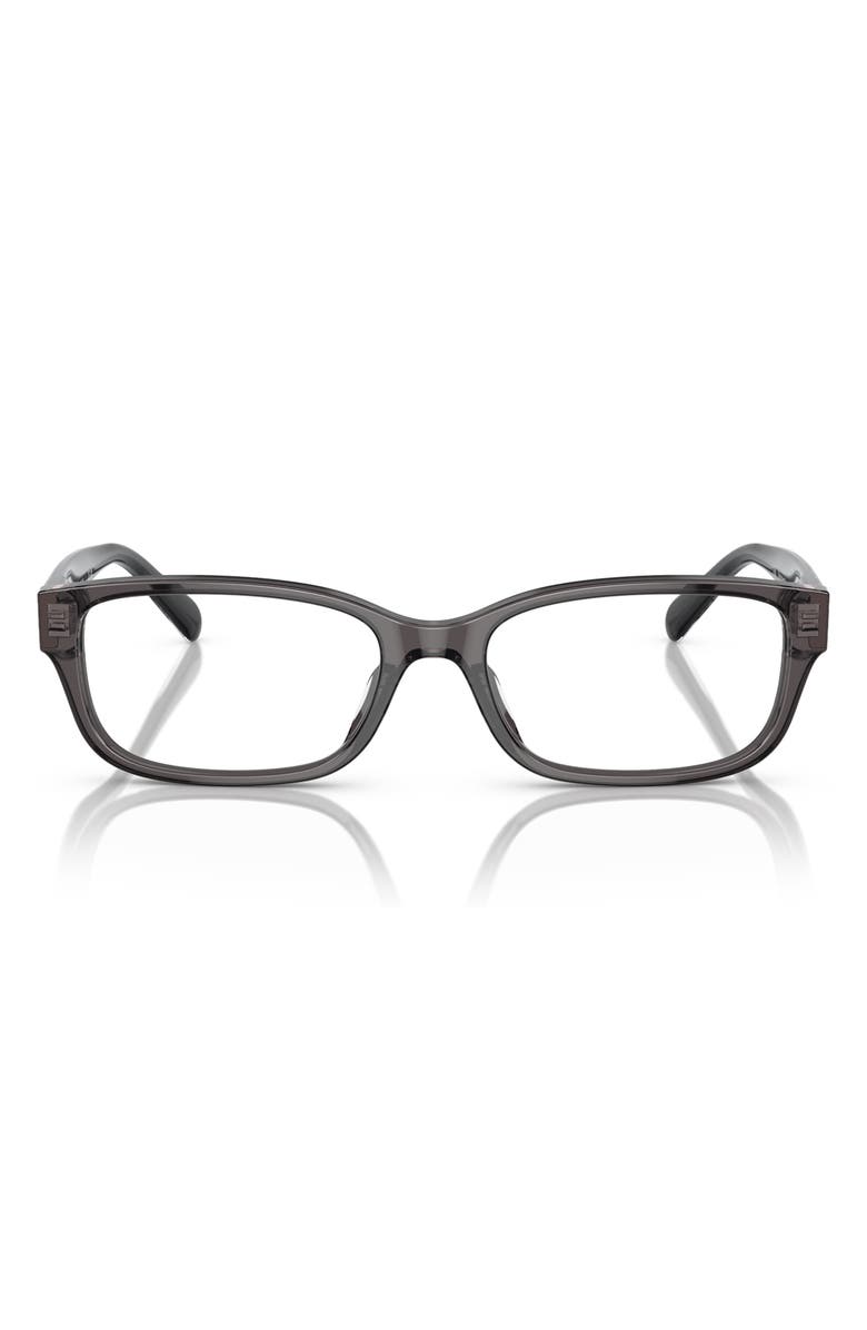 COACH 52mm Rectangular Optical Glasses, Main, color, Transparent Grey / Demo