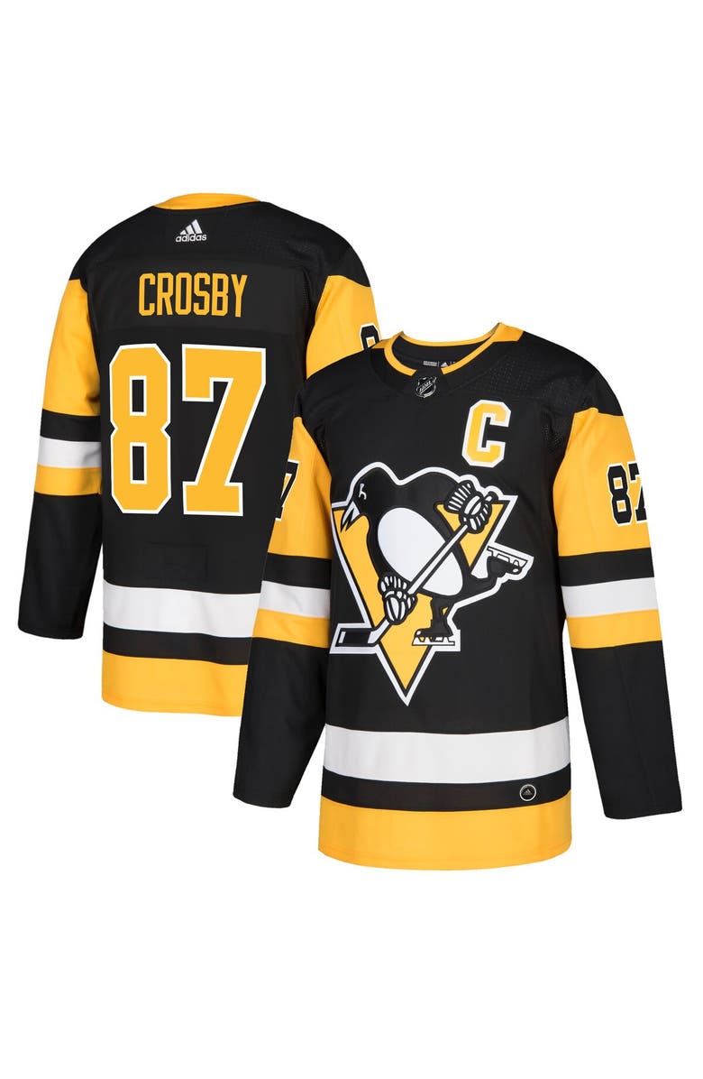 adidas Men's adidas Captain Patch Sidney Crosby Black Pittsburgh Penguins Authentic Player Jersey, Alternate, color,