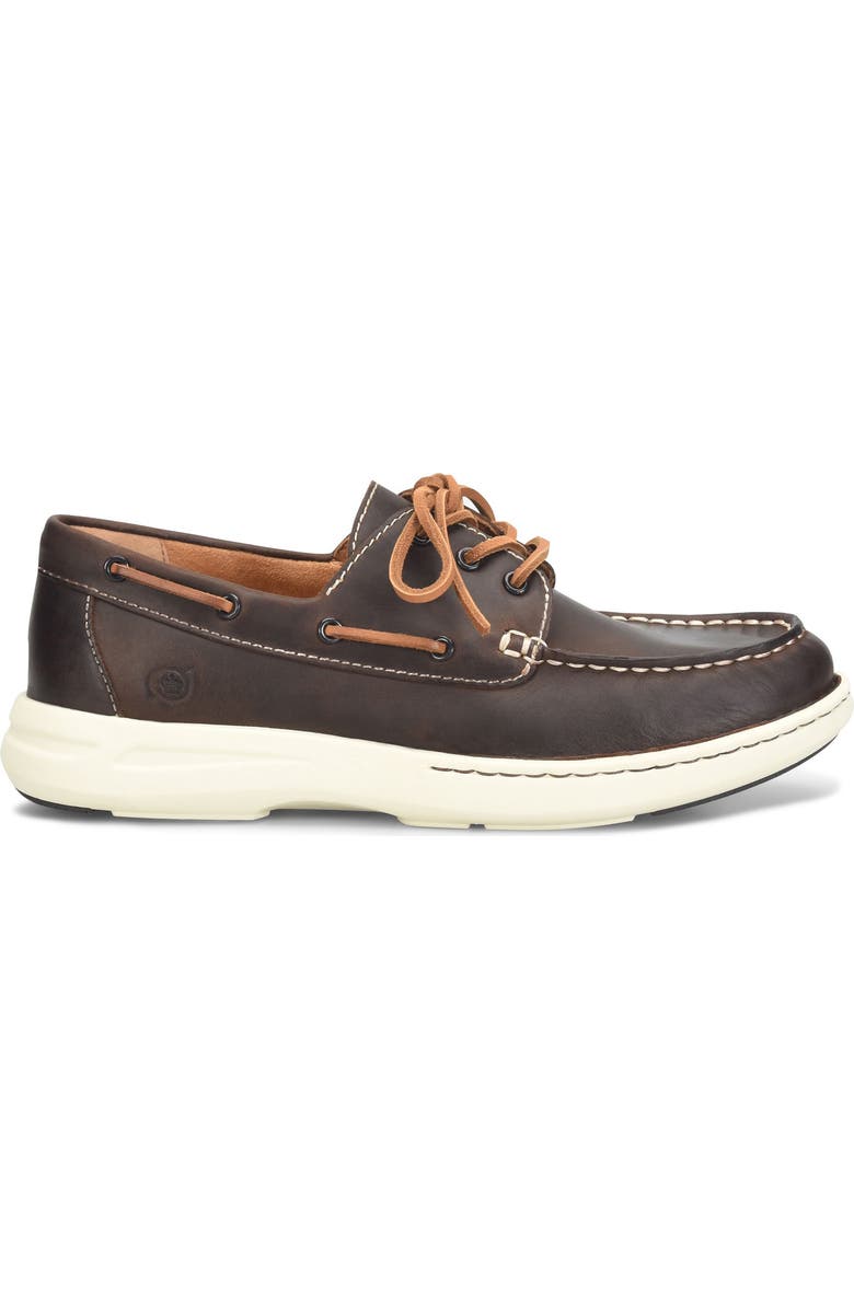 Børn Mariner 3-Eye Boat Shoe, Alternate, color, Dark Brown F/ G