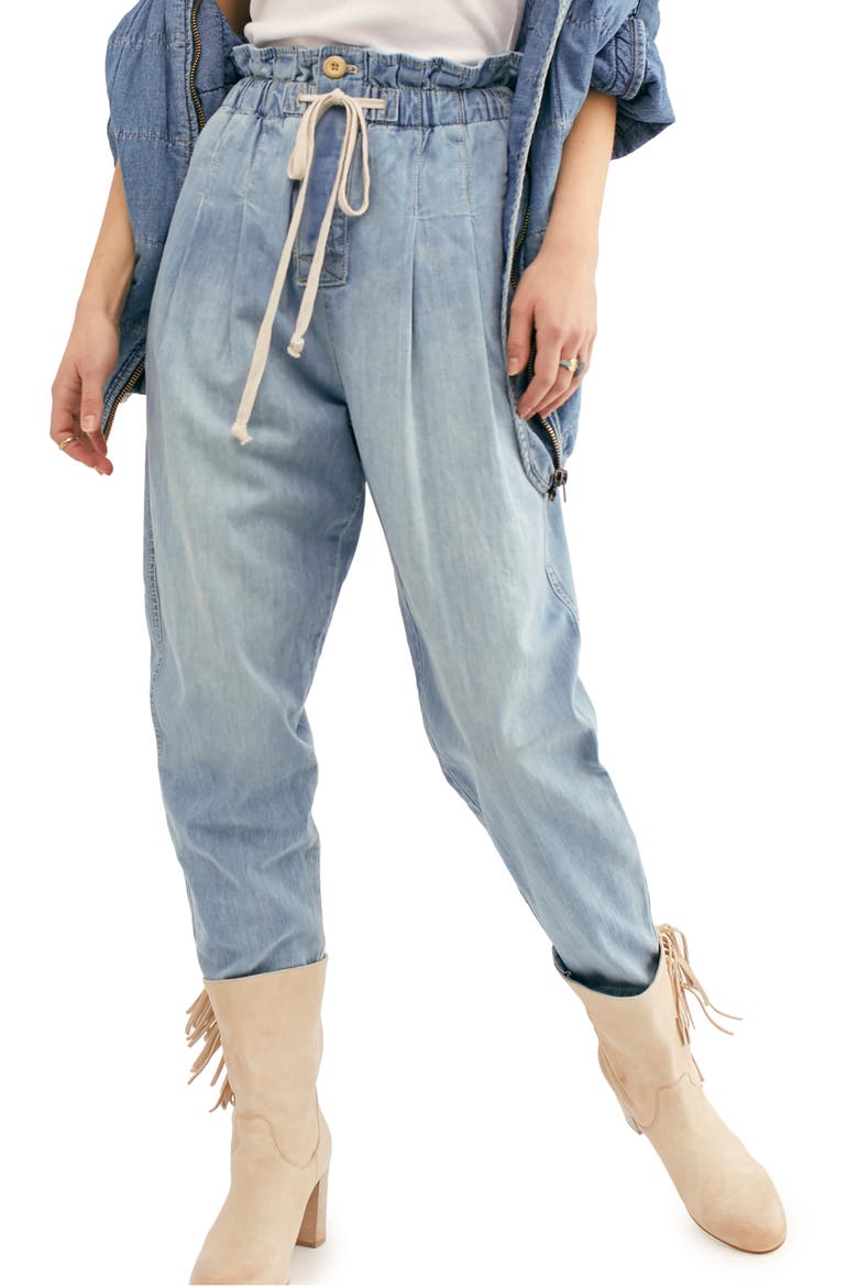 Margate Pleated Denim Pants, Main, color, SEASIDE BLUE