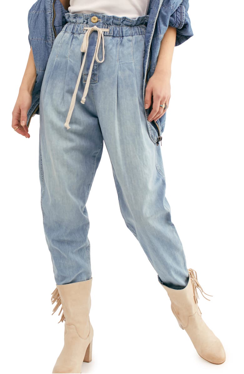 Free People Margate Pleated Denim Pants, Main, color,