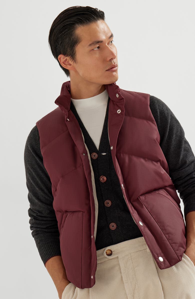 Brunello Cucinelli Down vest, Alternate, color, Amaranth