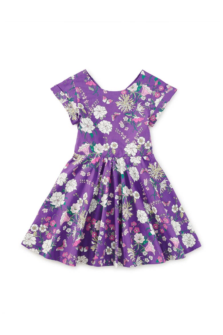 Floral Button Back Skirted Dress, Main, color, Portuguese Floral