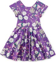 Tea Collection Floral Button Back Skirted Dress