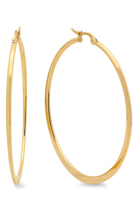 18K Gold Plated Stainless Steel Hoop Earrings