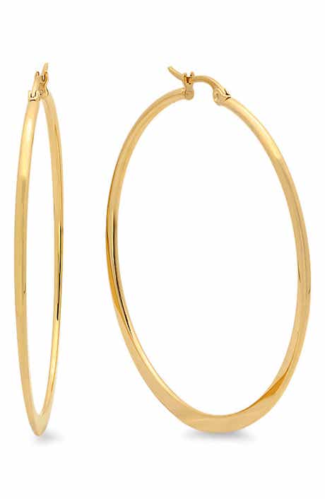 18K Gold Plated Stainless Steel Hoop Earrings