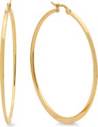 STEELTIME 18K Gold Plated Stainless Steel Hoop Earrings