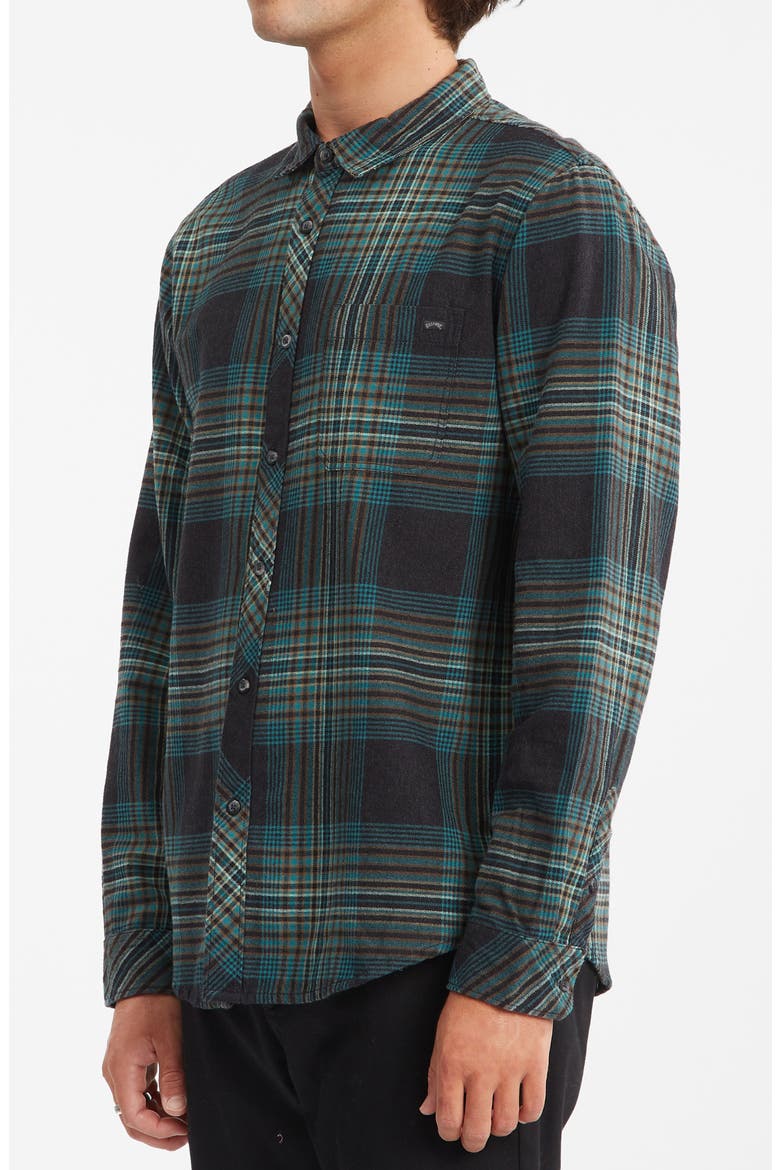 Coastline Check Flannel Button-Up Shirt, Alternate, color, PHANTOM