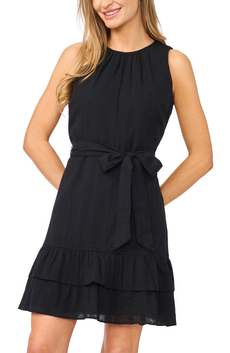 Halogen<sup>®</sup> Ruffle Hem Sleeveless Tie Waist Minidress, Alternate, color, 