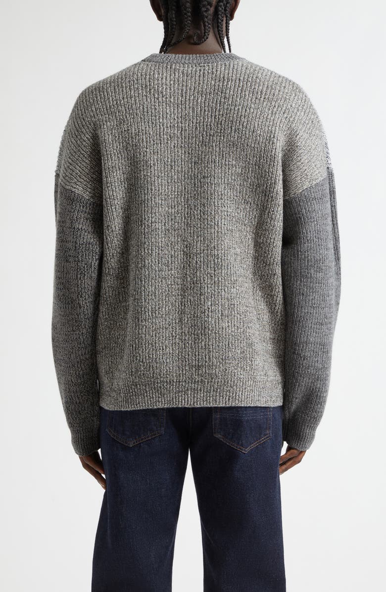 Waste Yarn Project Odd Colorblock Wool Blend Sweater, Alternate, color, Tonal Grey