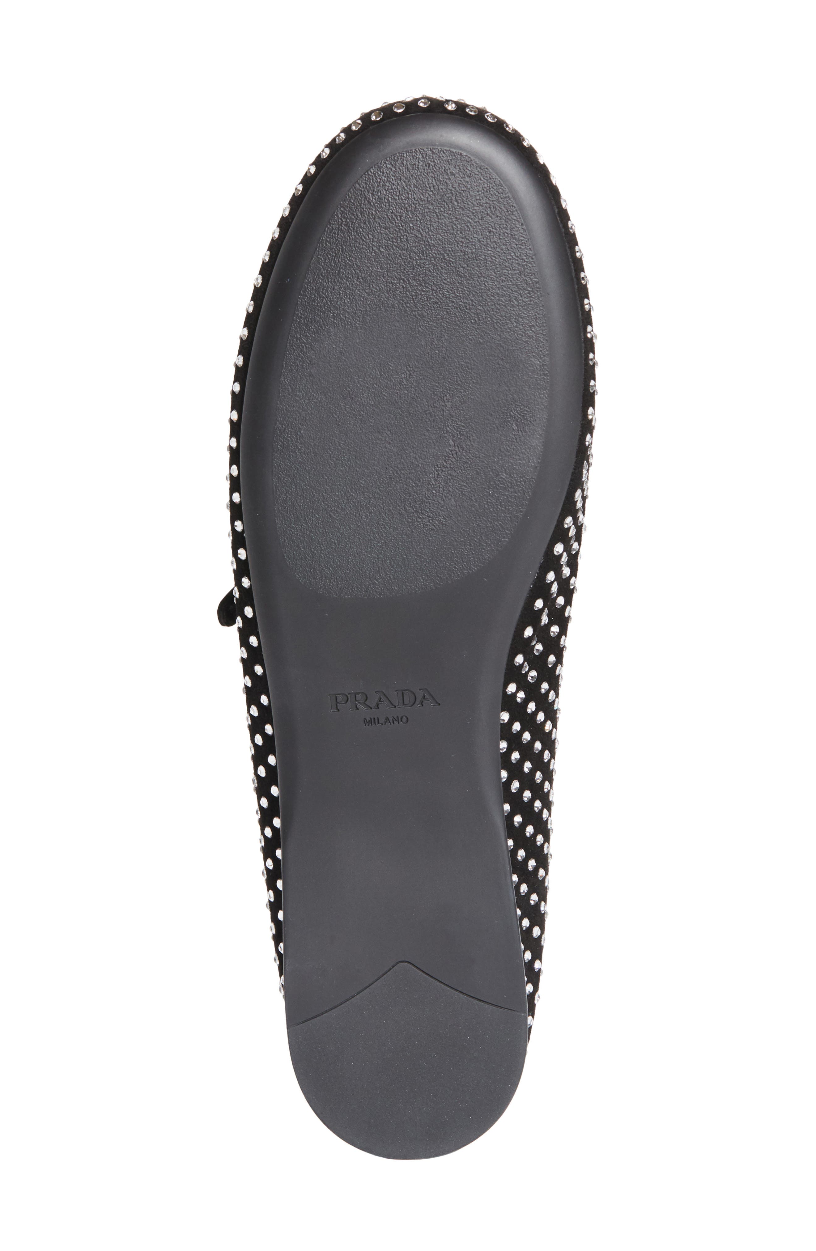 Prada Ballerine Crystal Mary Jane Flat, Alternate, color, 