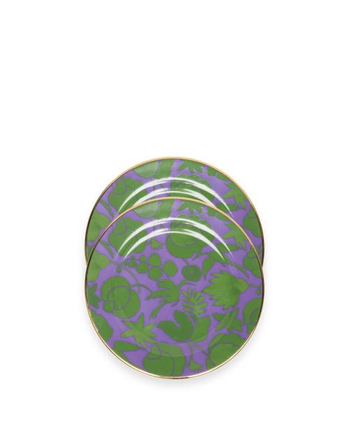 La Doublej Dessert Plates Set Of 2 In Wildbird Lilla/verde Lilac